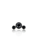 Earring "Black Three" - titanium labret with black zircons