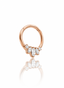 Kolczyk do ucha lub nosa "Crystal lotus" -  tytanowy clicker rose gold z cyrkoniami