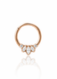 Kolczyk do ucha lub nosa "Crystal lotus" -  tytanowy clicker rose gold z cyrkoniami