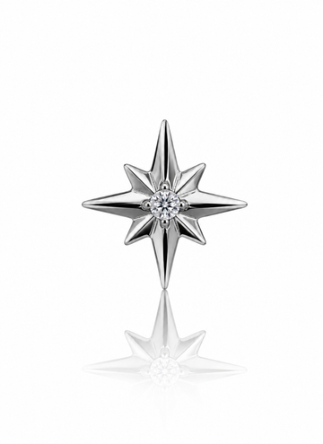 Kolczyk do ucha "Shining star" - tytanowy labret gwiazdki z cyrkonią