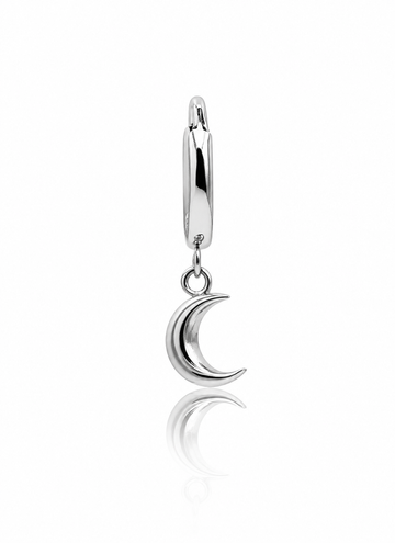 Kolczyk do ucha "Hanging moon" - tytanowy clicker z zawieszką księżycem