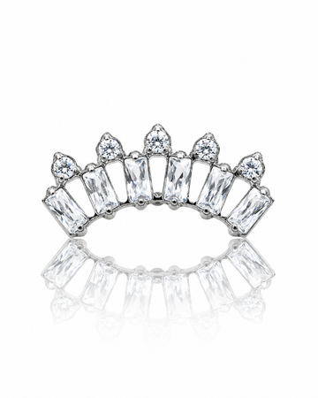 Kolczyk do ucha "Crown for U" - tytanowy labret z cyrkoniami