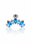 Kolczyk do ucha "Cluster blue" - tytanowy labret z niebieskimi cyrkoniami