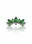 Kolczyk do ucha "Cluster green" - tytanowy labret z zielonymi cyrkoniami
