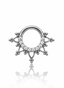 "Gotic" earring - titanium clicker with cubic zirconia