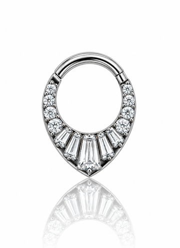 Earring "Kapek" - titanium clicker with zircons