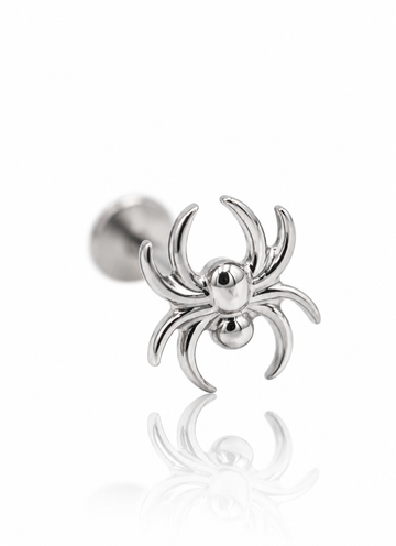 Kolczyk do ucha "Small spider" - tytanowa nakrętka