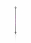 "Pinky long" ear stud - titanium barbell with cubic zirconia