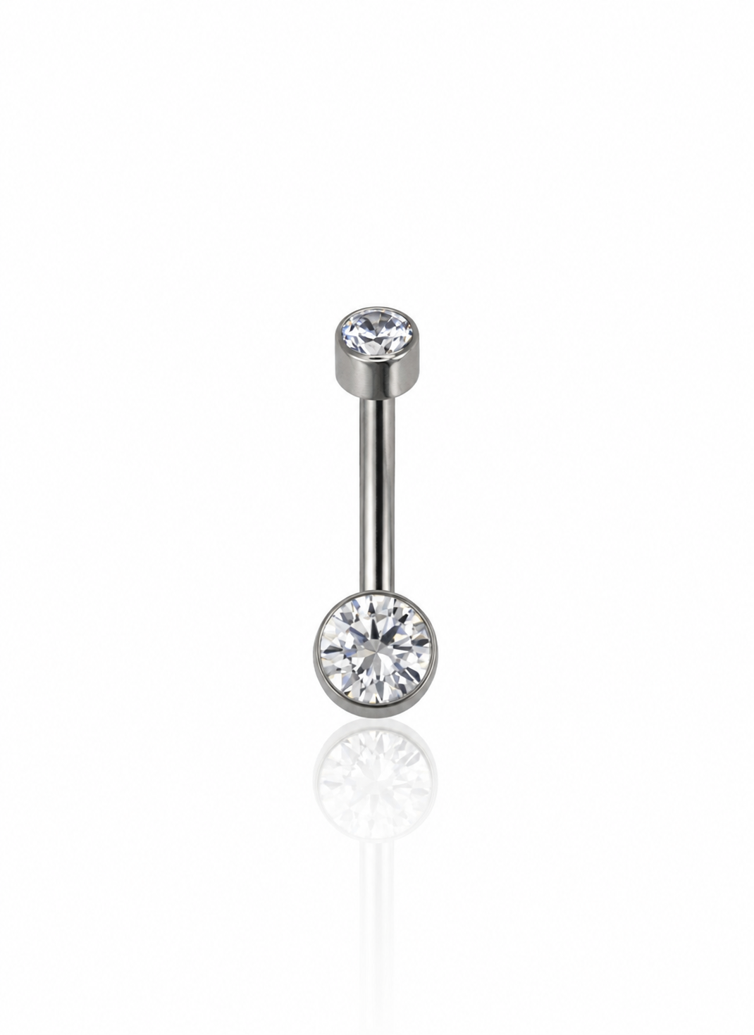 "Clear sky" belly button ring - titanium earring with cubic zirconia