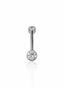 "Clear sky" belly button ring - titanium earring with cubic zirconia