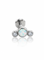 "Mix triple" earring - titanium labret with cubic zirconia and opal