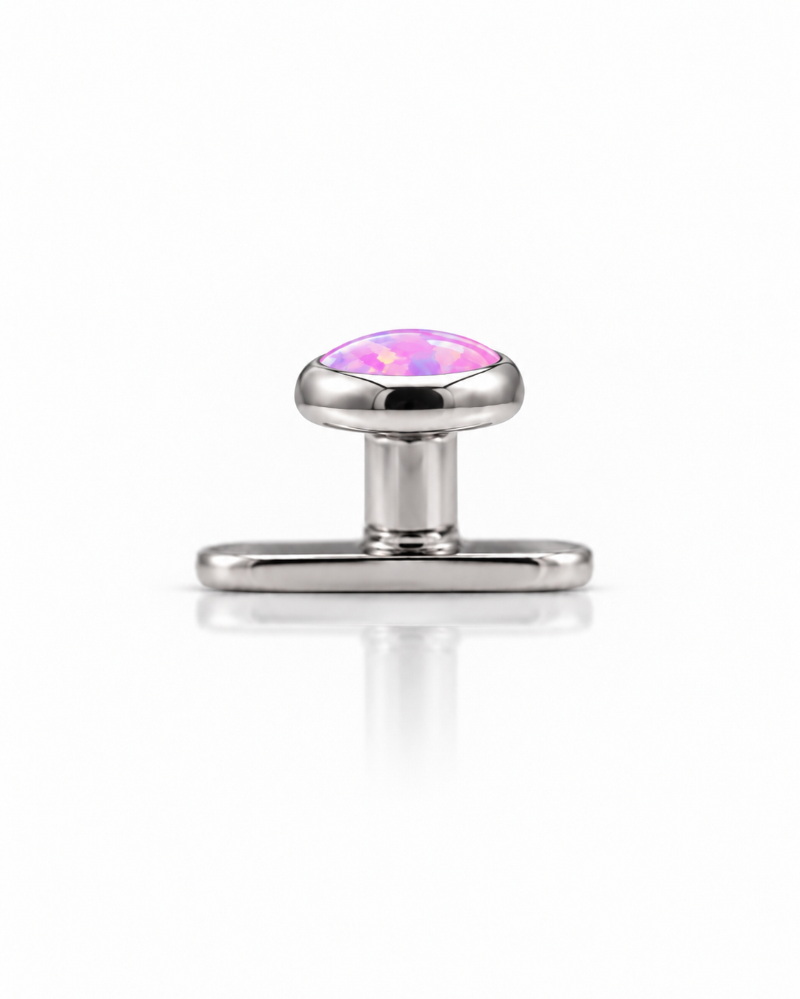Nakrętka do dermala "Opal blush" - tytanowa nakrętka z opalem
