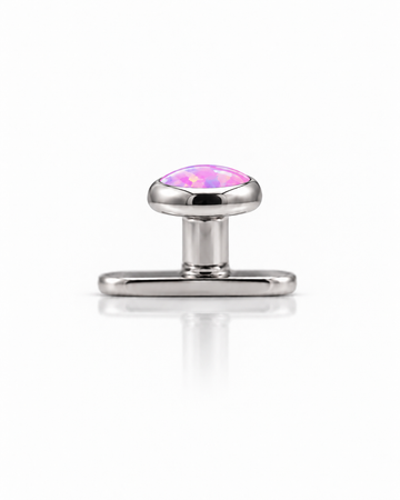 Nakrętka do dermala "Opal blush" - tytanowa nakrętka z opalem