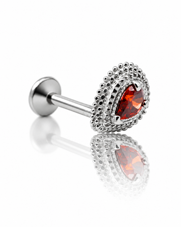 Kolczyk do ucha "Third eye red" - tytanowy labret