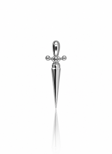 "Sharp dagger" ear stud - titanium cap