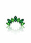 Kolczyk do ucha "Cluster green" - tytanowy labret z zielonymi cyrkoniami