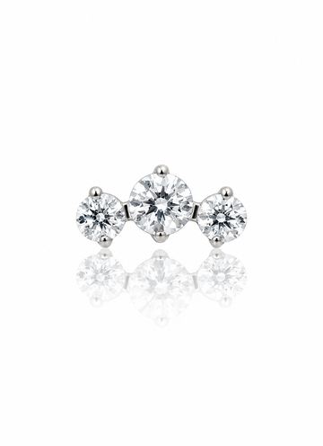 Earring "Small tiara" - titanium labret with zircons