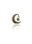 "Golden night" ear stud - anodized titanium cap