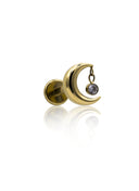 "Golden night" ear stud - anodized titanium cap