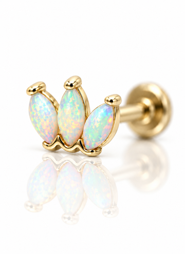 Earring "Siren" - 14K gold labret with opal