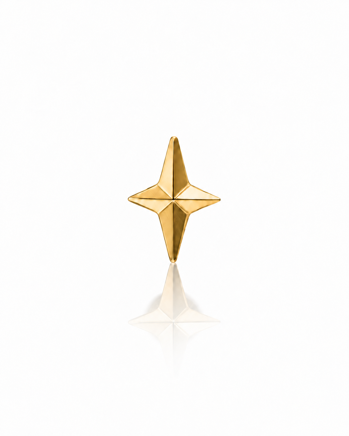 "Small star" ear stud - anodized titanium labret with a star