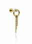 "Golden chain rain" earring - titanium cap