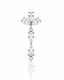 Kolczyk do ucha "Crystal cascade" -  tytanowy labret z  cyrkoniami