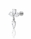 Kolczyk do ucha "Crystal cascade" -  tytanowy labret z  cyrkoniami