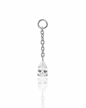 Tytanowa zawieszka "Crystal drop" z łańcuszkiem i cyrkonią