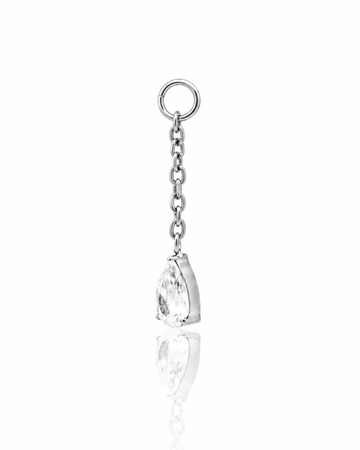 Tytanowa zawieszka "Crystal drop" z łańcuszkiem i cyrkonią