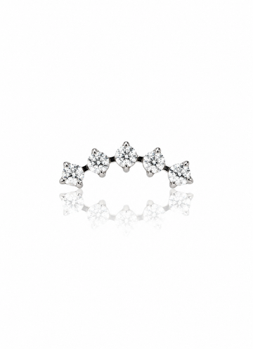 Kolczyk do ucha „Crystal arc” – tytanowy labret z pięcioma cyrkoniami