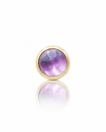 Kolczyk do ucha "1 stone purple" - złoty tytanowy labret z ametystem