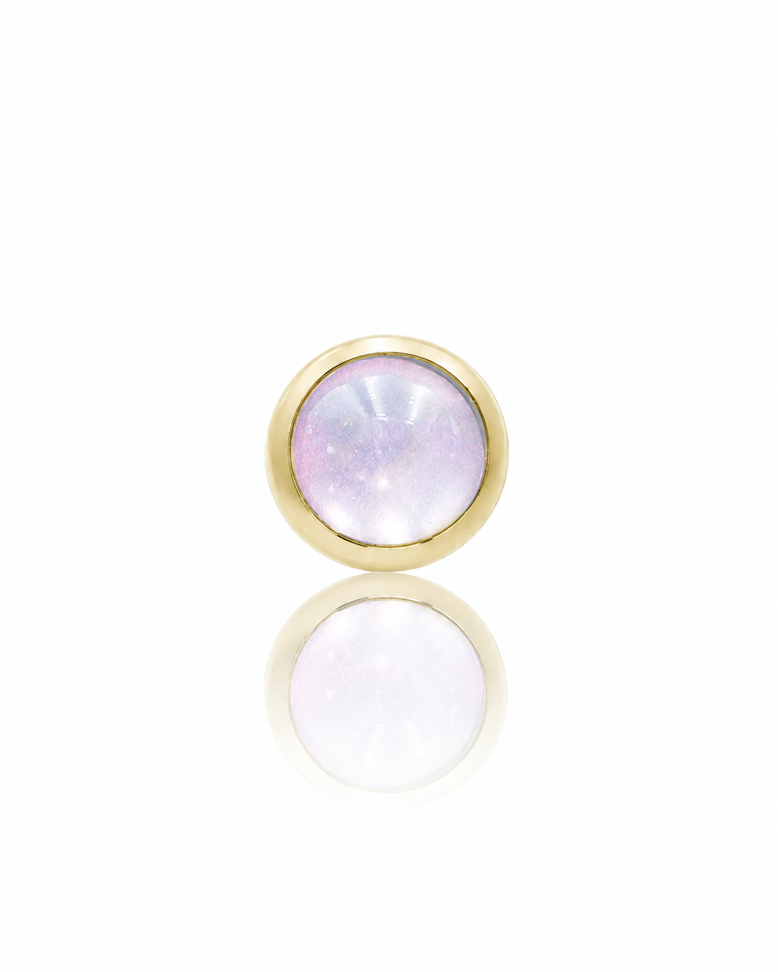 Ear stud "1 stone pink" - anodized titanium labret with stones