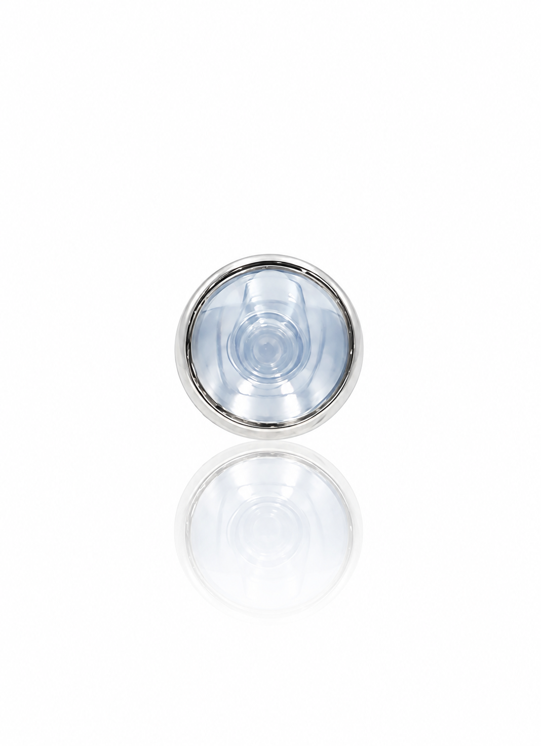 Kolczyk do ucha "1 stone mist blue" -  tytanowy labret z szaroniebieskim kamieniem