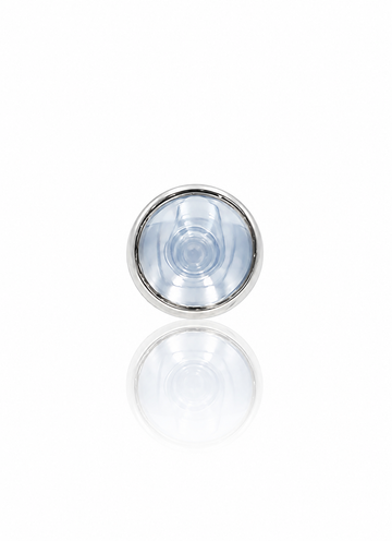 Kolczyk do ucha "1 stone mist blue" -  tytanowy labret z szaroniebieskim kamieniem